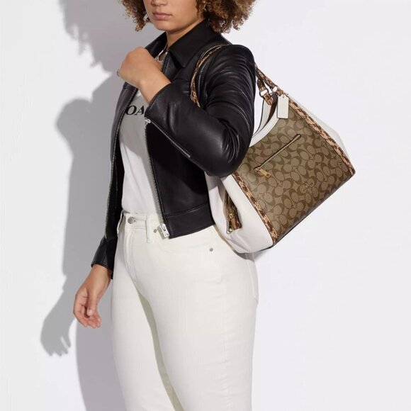 Brand New Coach Kristy Shoulder Bag In Colorblock Signature Canvas - Picture 5 of 5